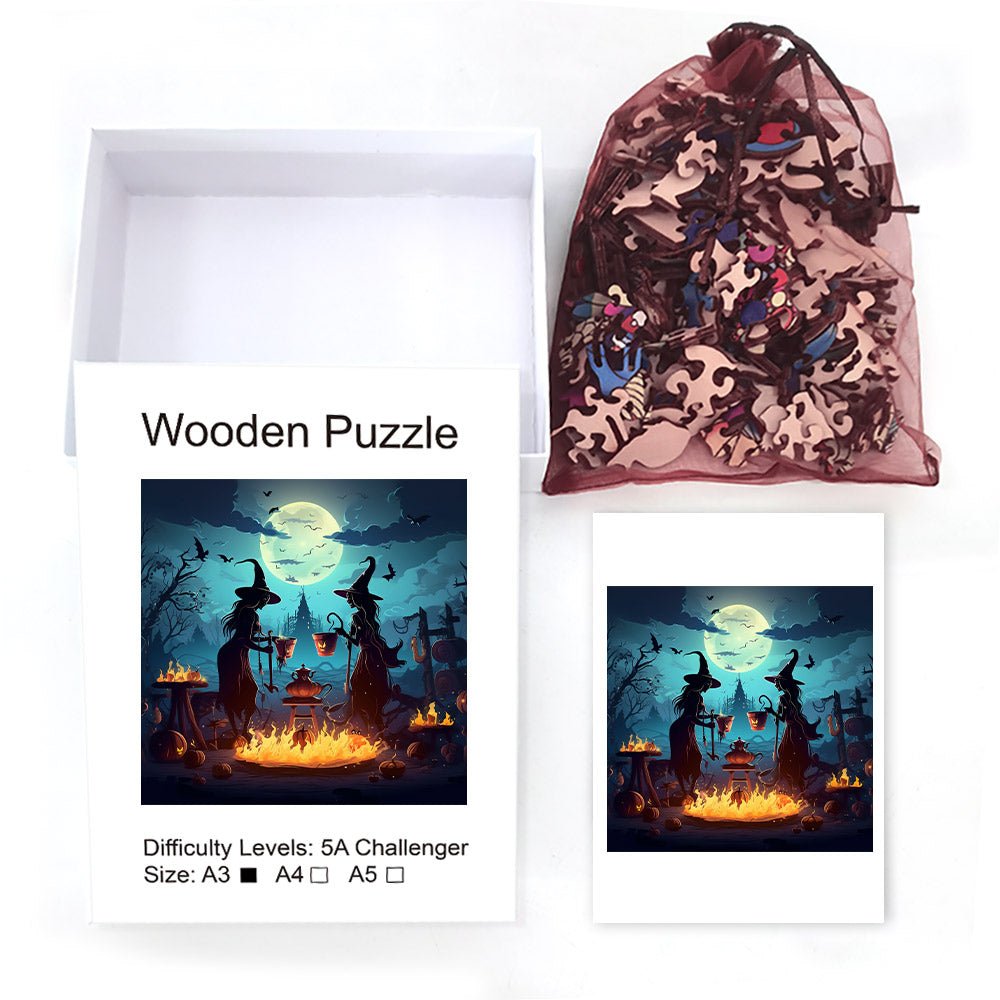 Halloween witch Wooden Jigsaw Puzzle - Unipuzzles