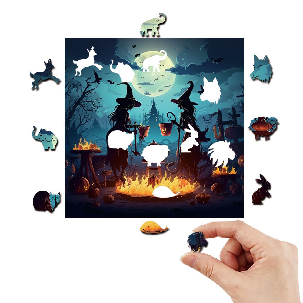 Halloween witch Wooden Jigsaw Puzzle - Unipuzzles