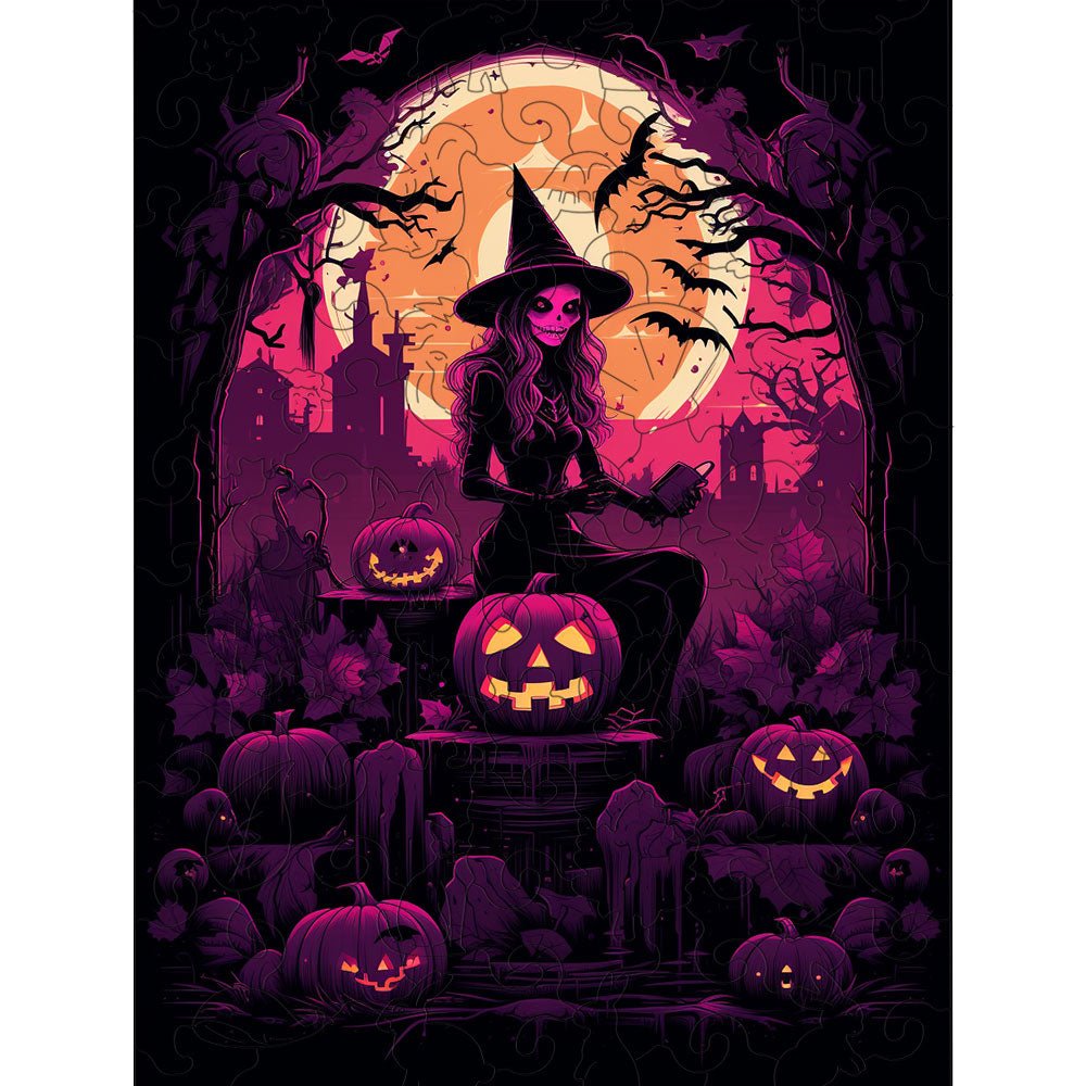 Halloween witches and jack-o-lanterns - Unipuzzles