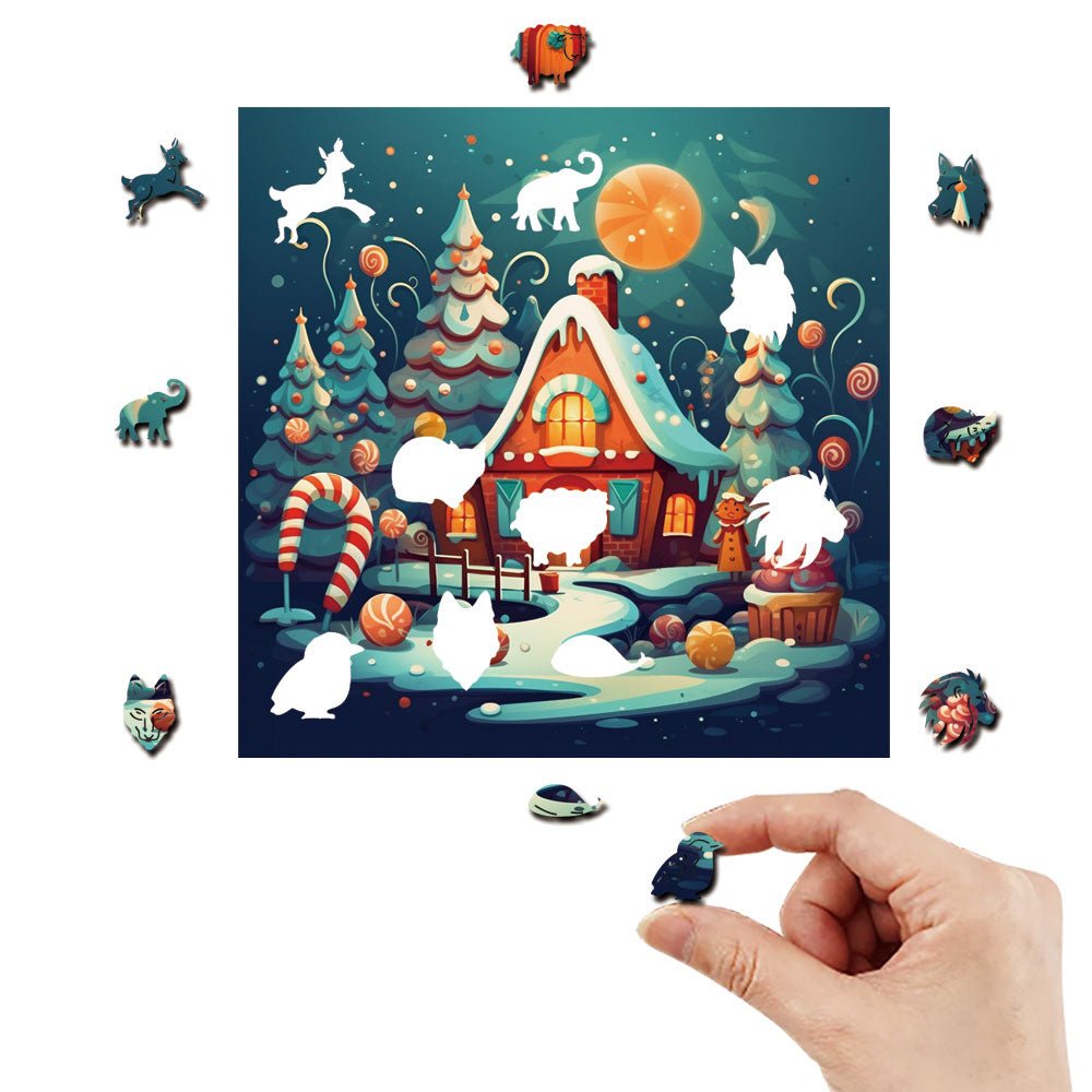 House and yard in Christmas snow - Unipuzzles