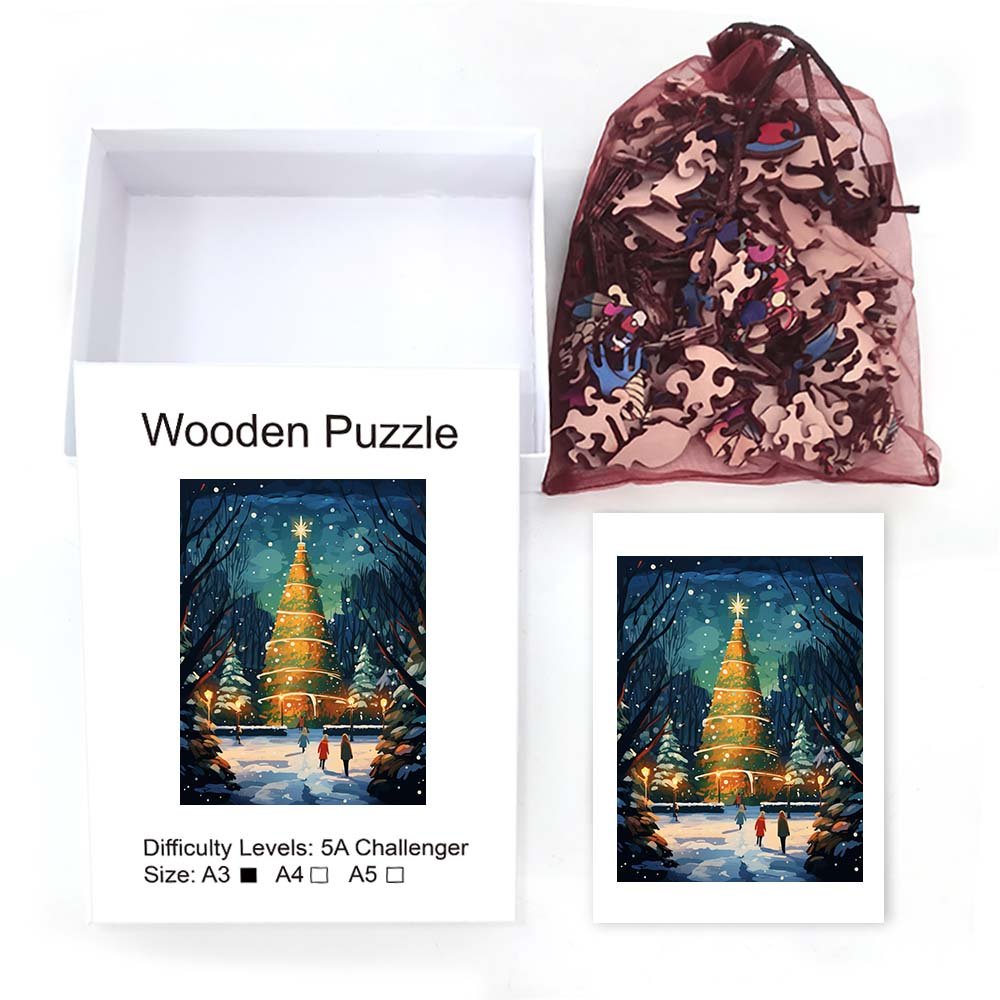 House Like Christmas Tree Wooden Original Jigsaw Puzzle - Unipuzzles