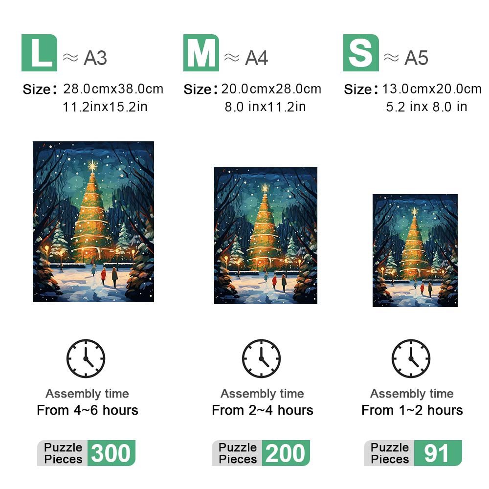 House Like Christmas Tree Wooden Original Jigsaw Puzzle - Unipuzzles