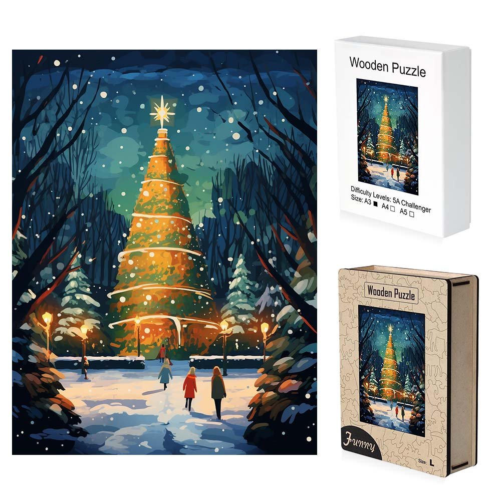 House Like Christmas Tree Wooden Original Jigsaw Puzzle - Unipuzzles