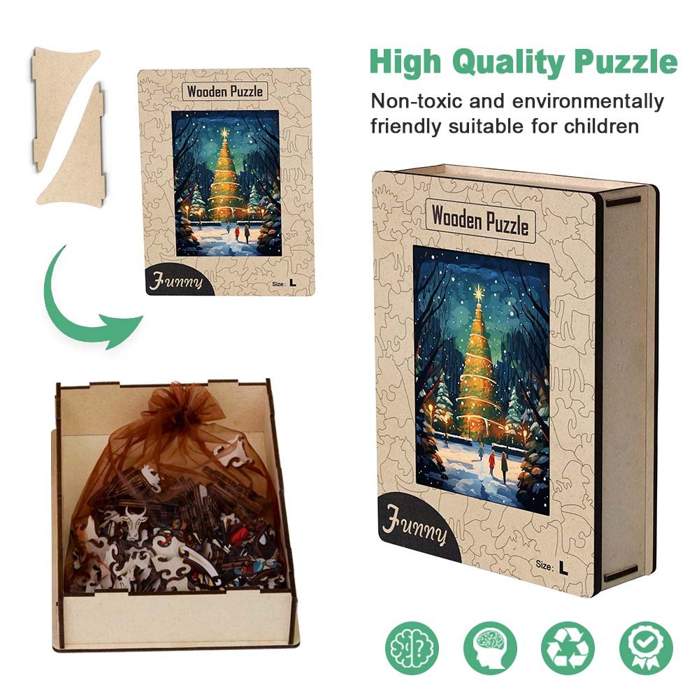 House Like Christmas Tree Wooden Original Jigsaw Puzzle - Unipuzzles