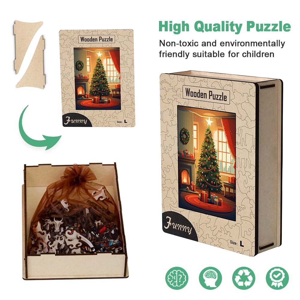 Indoor Christmas Tree Wooden Original Puzzle - Unipuzzles