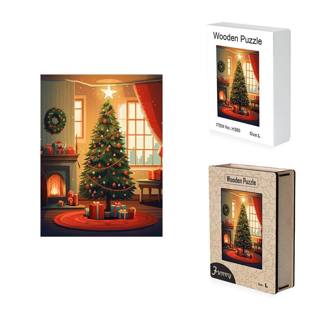 Indoor Christmas Tree Wooden Original Puzzle - Unipuzzles