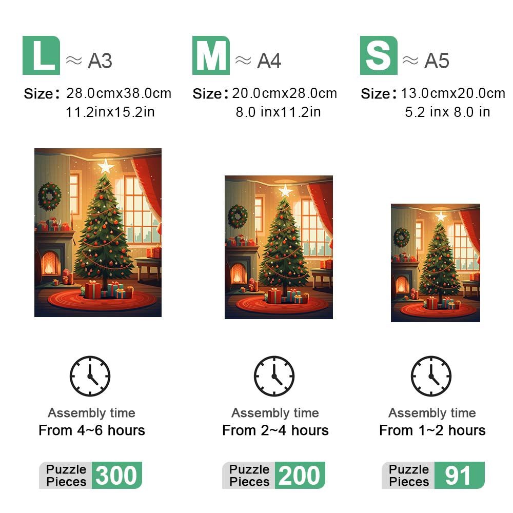 Indoor Christmas Tree Wooden Original Puzzle - Unipuzzles