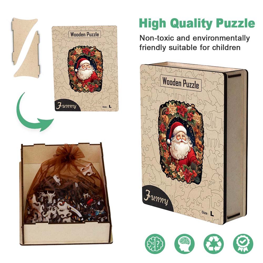 Kind Father Christmas Wooden Puzzle - Unipuzzles