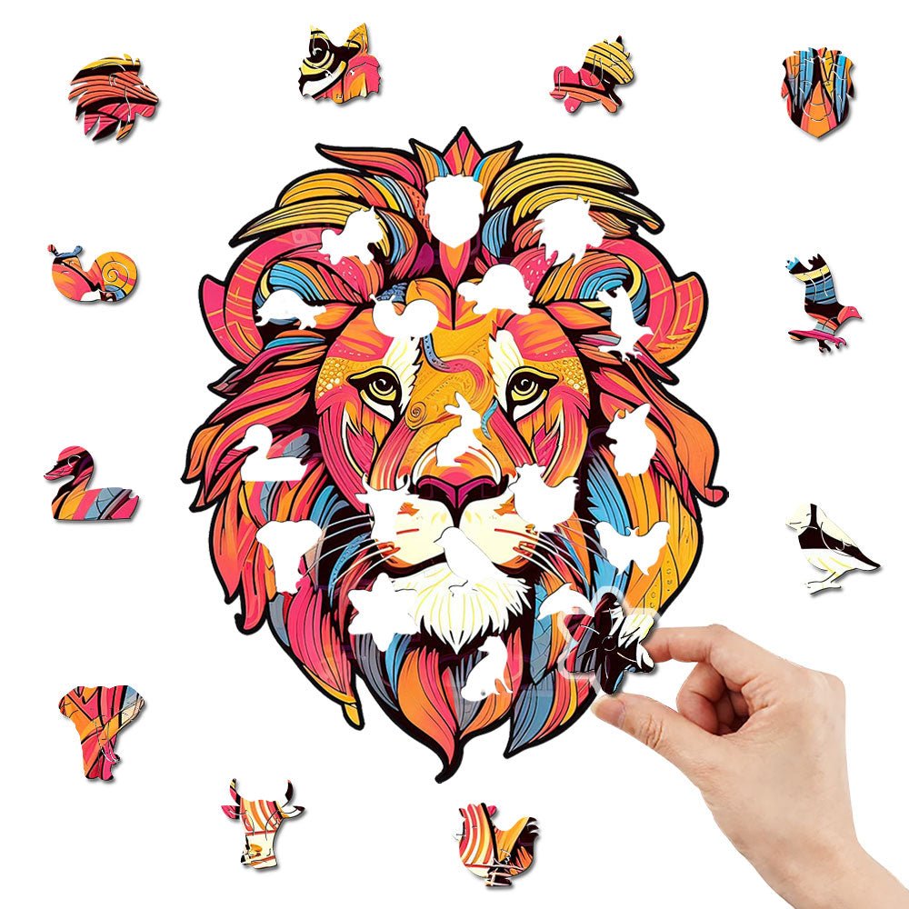 Lion Wooden Jigsaw Puzzle - Unipuzzles