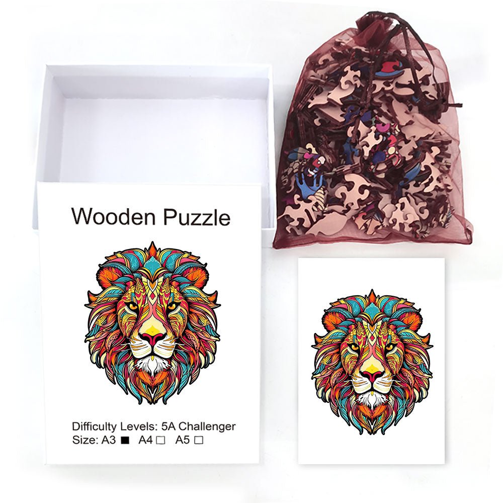 Lion Wooden Jigsaw Puzzle - Unipuzzles