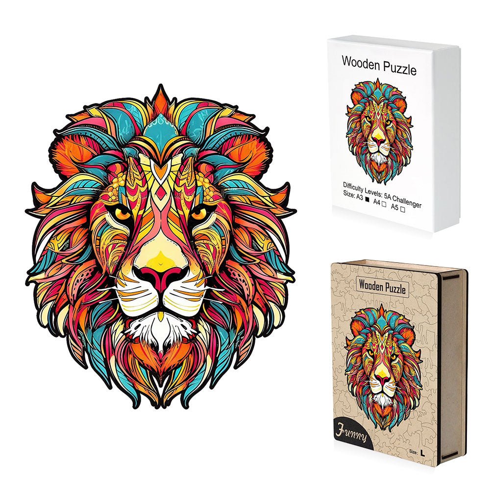 Lion Wooden Jigsaw Puzzle - Unipuzzles