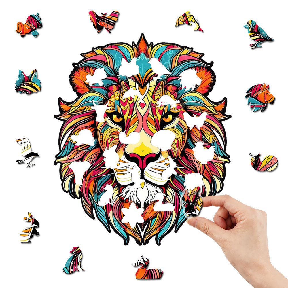 Lion Wooden Jigsaw Puzzle - Unipuzzles