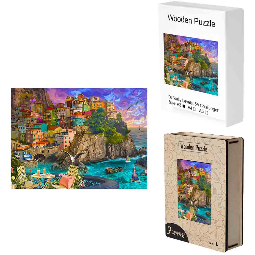 Living in the city by the sea wooden puzzle - Unipuzzles
