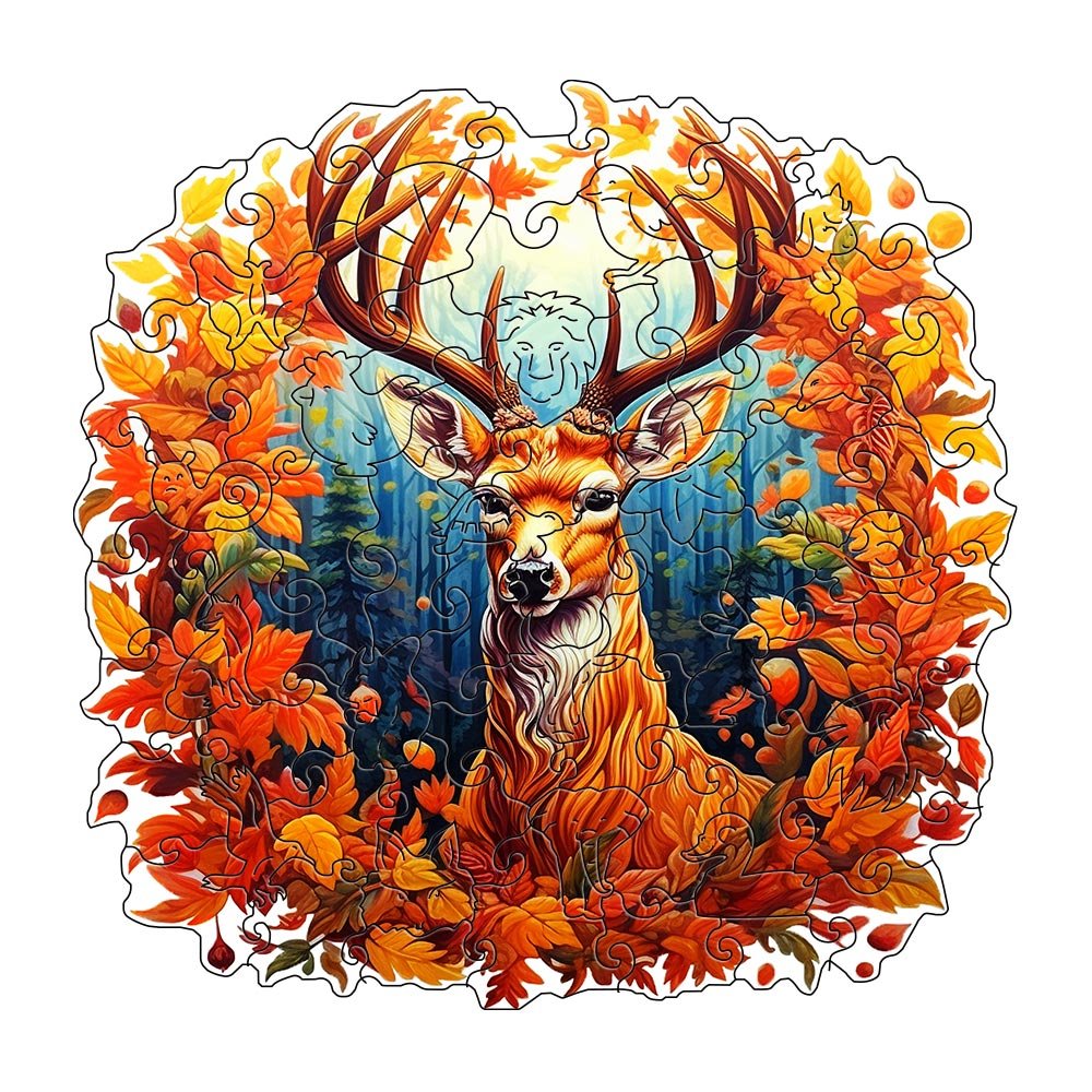 Majestic Autumn Deer Wooden Jigsaw Puzzle - Unipuzzles