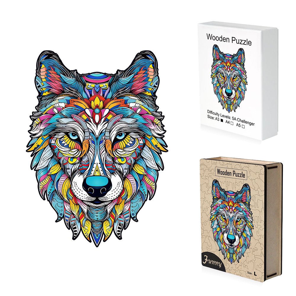 Majestic Wolf Wooden Jigsaw Puzzle - Unipuzzles