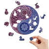 Mandala flower style round wooden puzzle - Unipuzzles