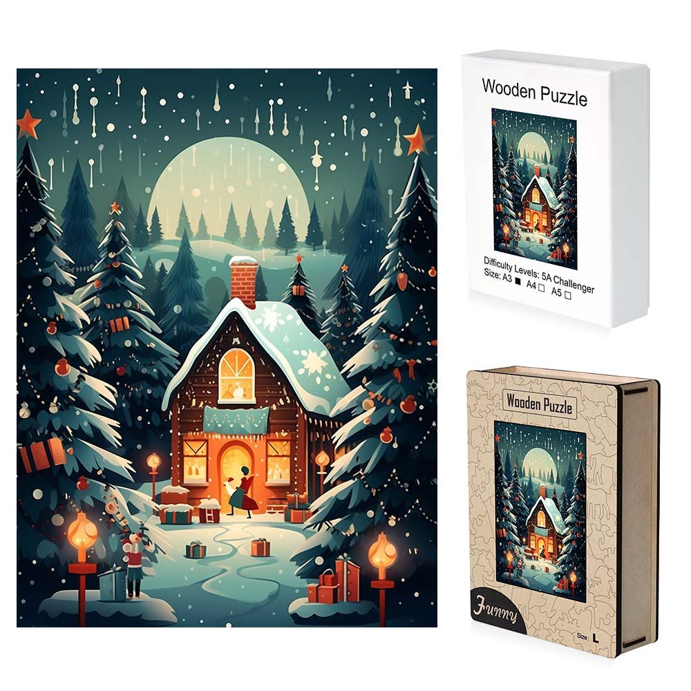 Meteor Shower Night Christmas Wooden Original Jigsaw Puzzle - Unipuzzles