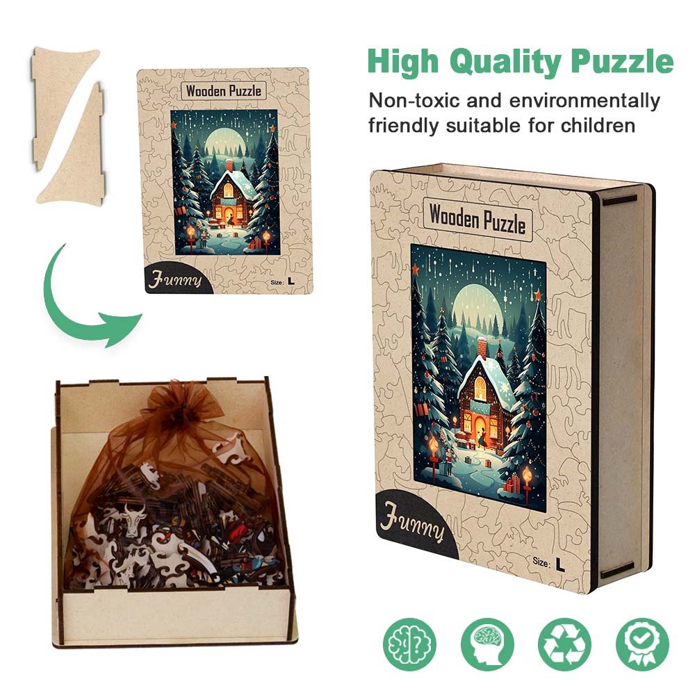 Meteor Shower Night Christmas Wooden Original Jigsaw Puzzle - Unipuzzles