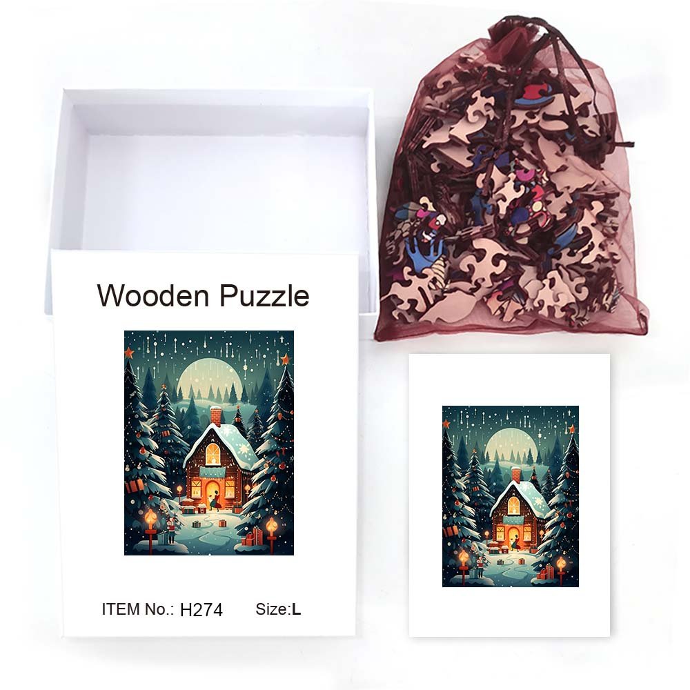 Meteor Shower Night Christmas Wooden Original Jigsaw Puzzle - Unipuzzles