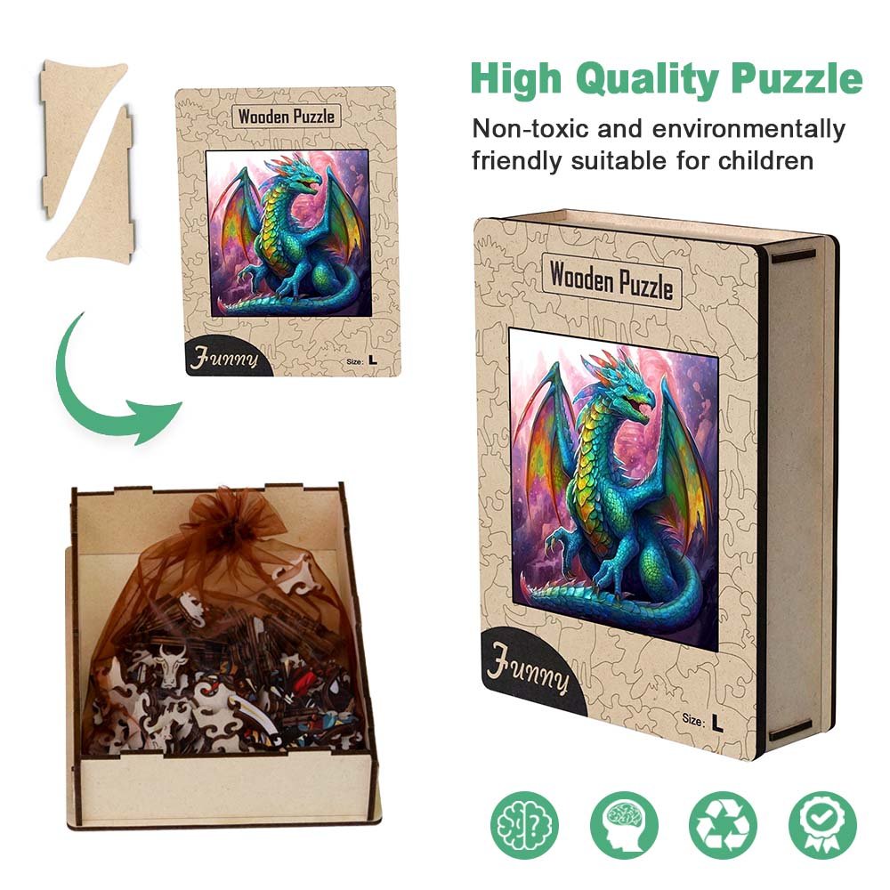mystical Dragon Wooden Jigsaw Puzzle - Unipuzzles