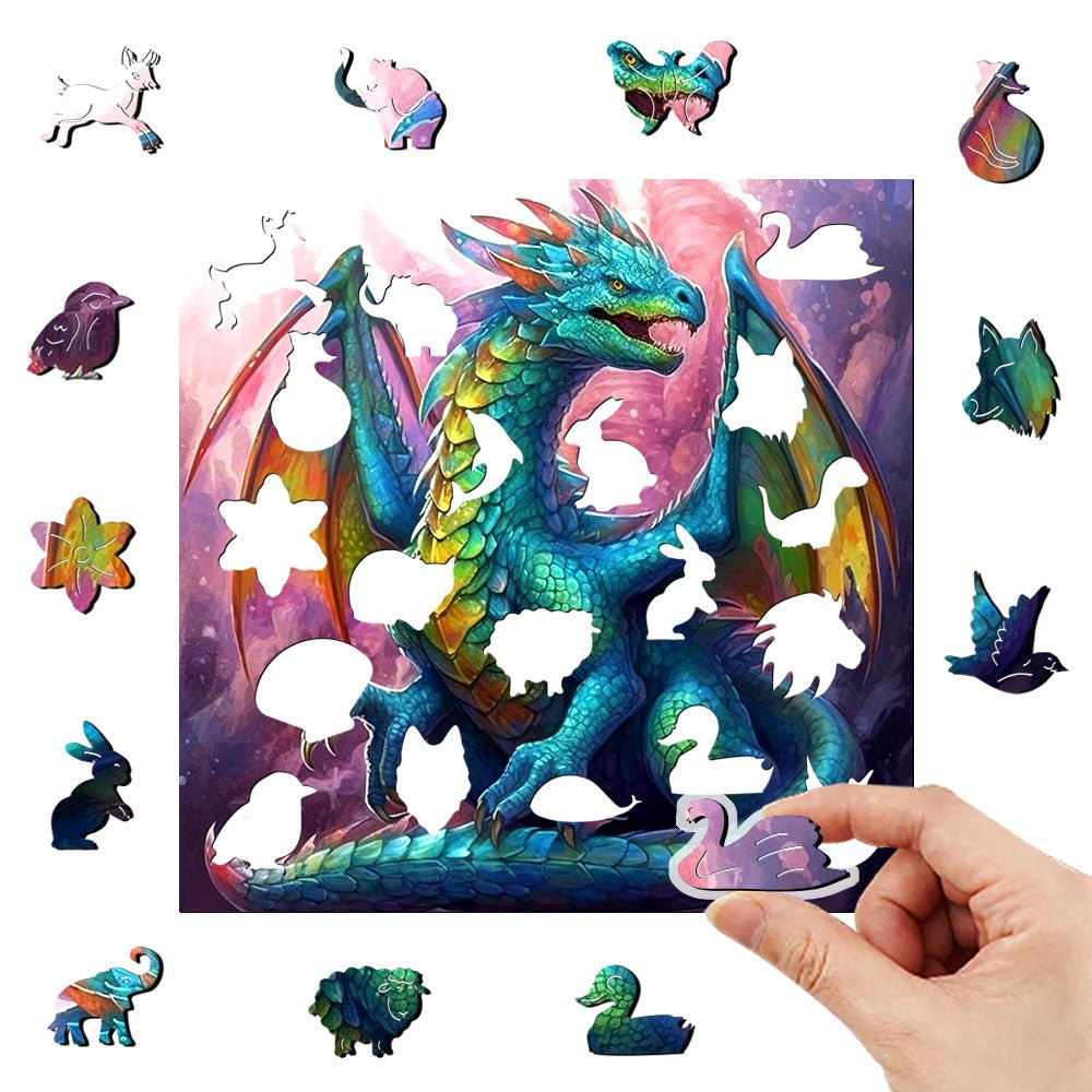 mystical Dragon Wooden Jigsaw Puzzle - Unipuzzles