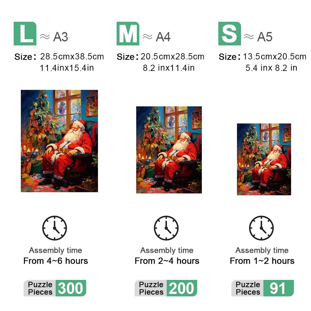 Napping Santa Wooden Puzzle - Unipuzzles