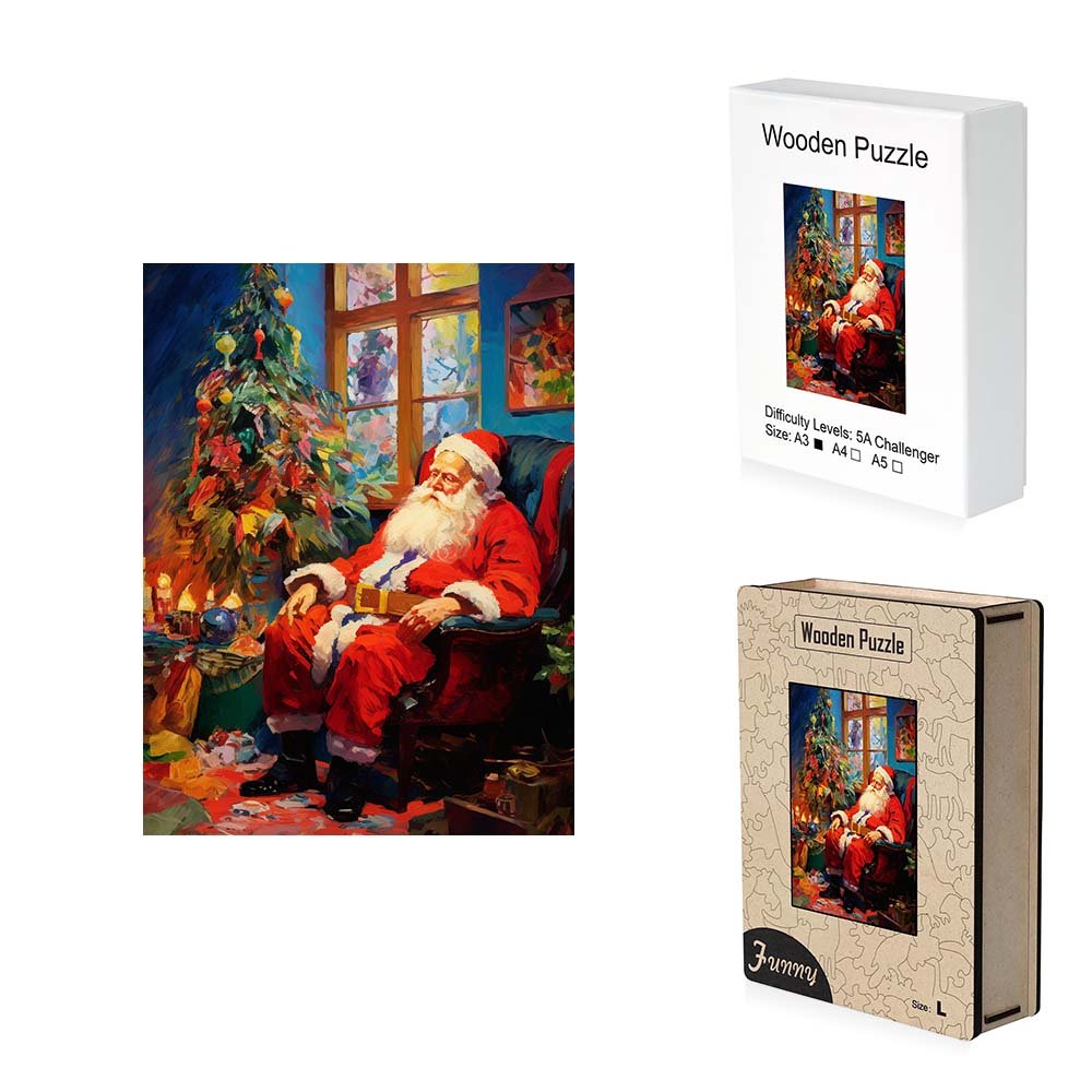 Napping Santa Wooden Puzzle - Unipuzzles