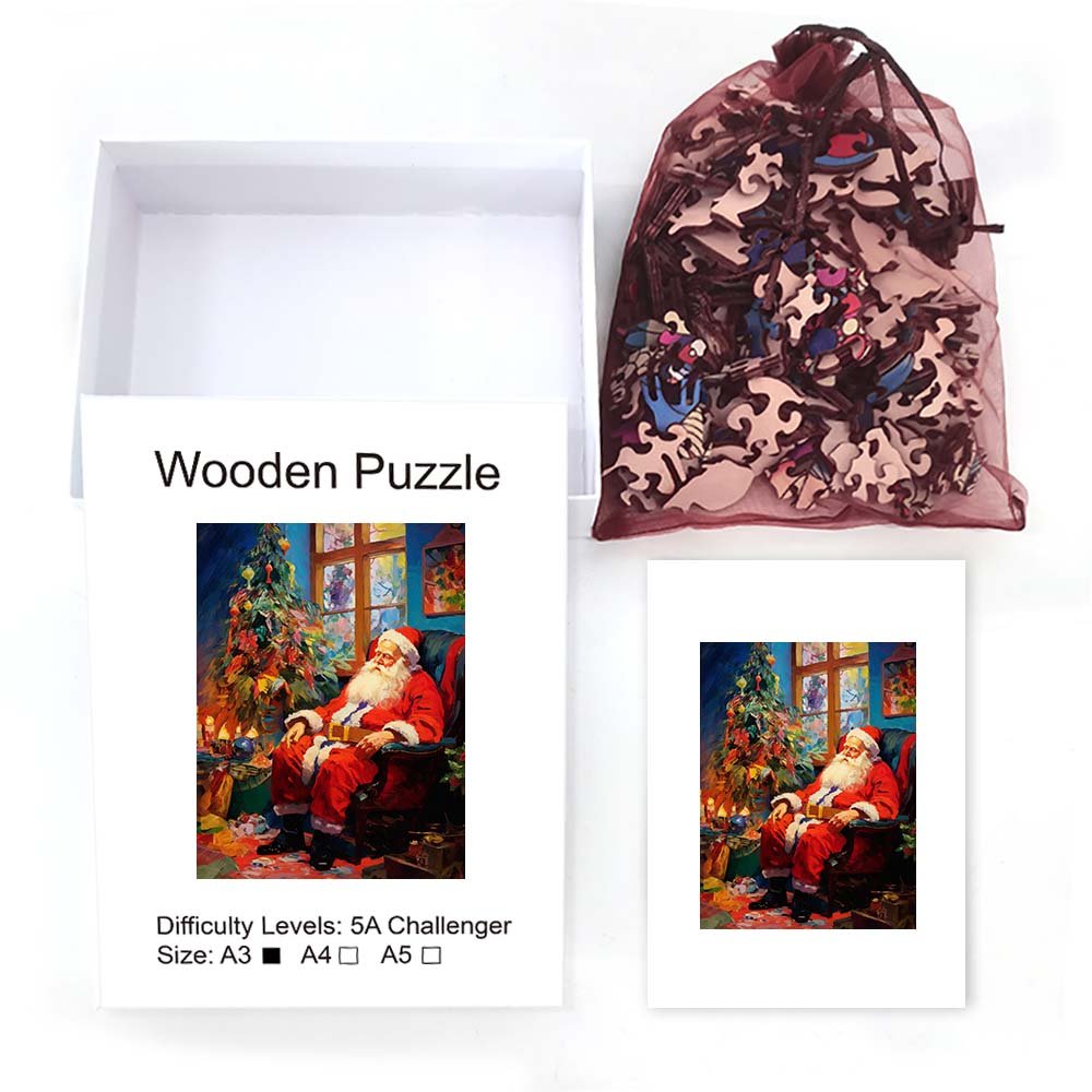 Napping Santa Wooden Puzzle - Unipuzzles