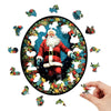 Oil Painting Style Father Christmas Wooden Puzzle - Unipuzzles