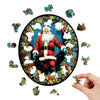 Charger l&#39;image dans la visionneuse de la galerie, Oil Painting Style Father Christmas Wooden Puzzle - Unipuzzles