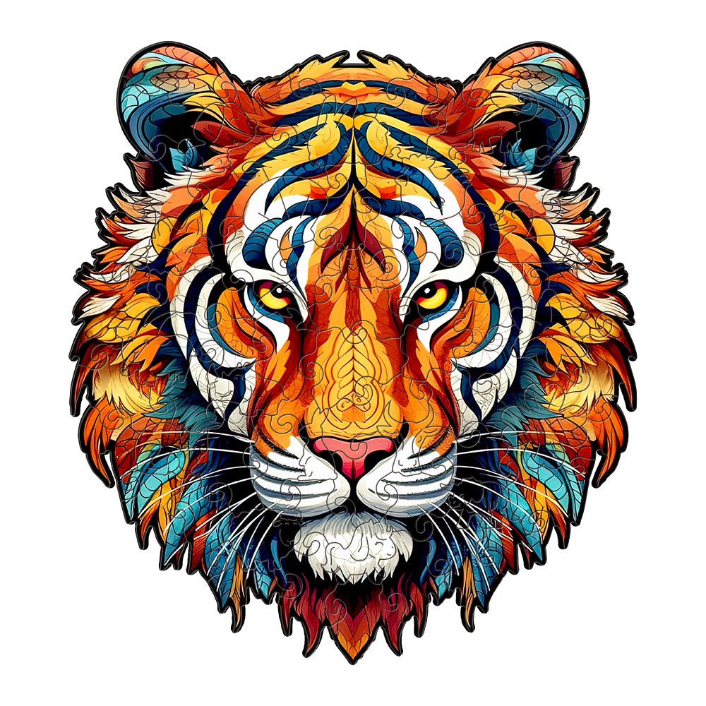 Orange Forest King Tiger original wooden puzzle - Unipuzzles