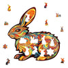 Charger l&#39;image dans la visionneuse de la galerie, Orange Rabbit Wooden Puzzle Original Animal Figure - Unipuzzles