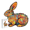 Load image into Gallery viewer, Orange Rabbit Wooden Puzzle Original Animal Figure - Unipuzzles