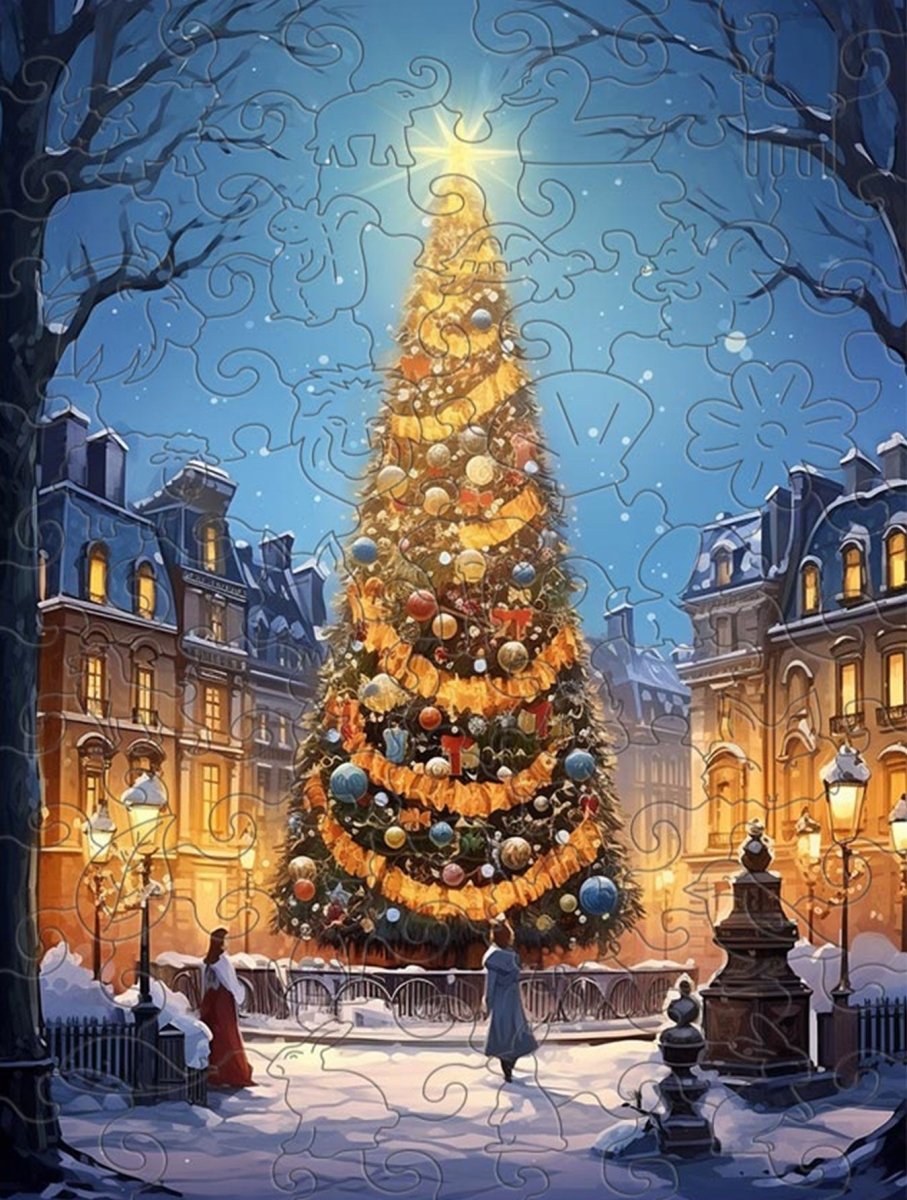 Ornamental Christmas Tree Wooden Original Puzzle - Unipuzzles