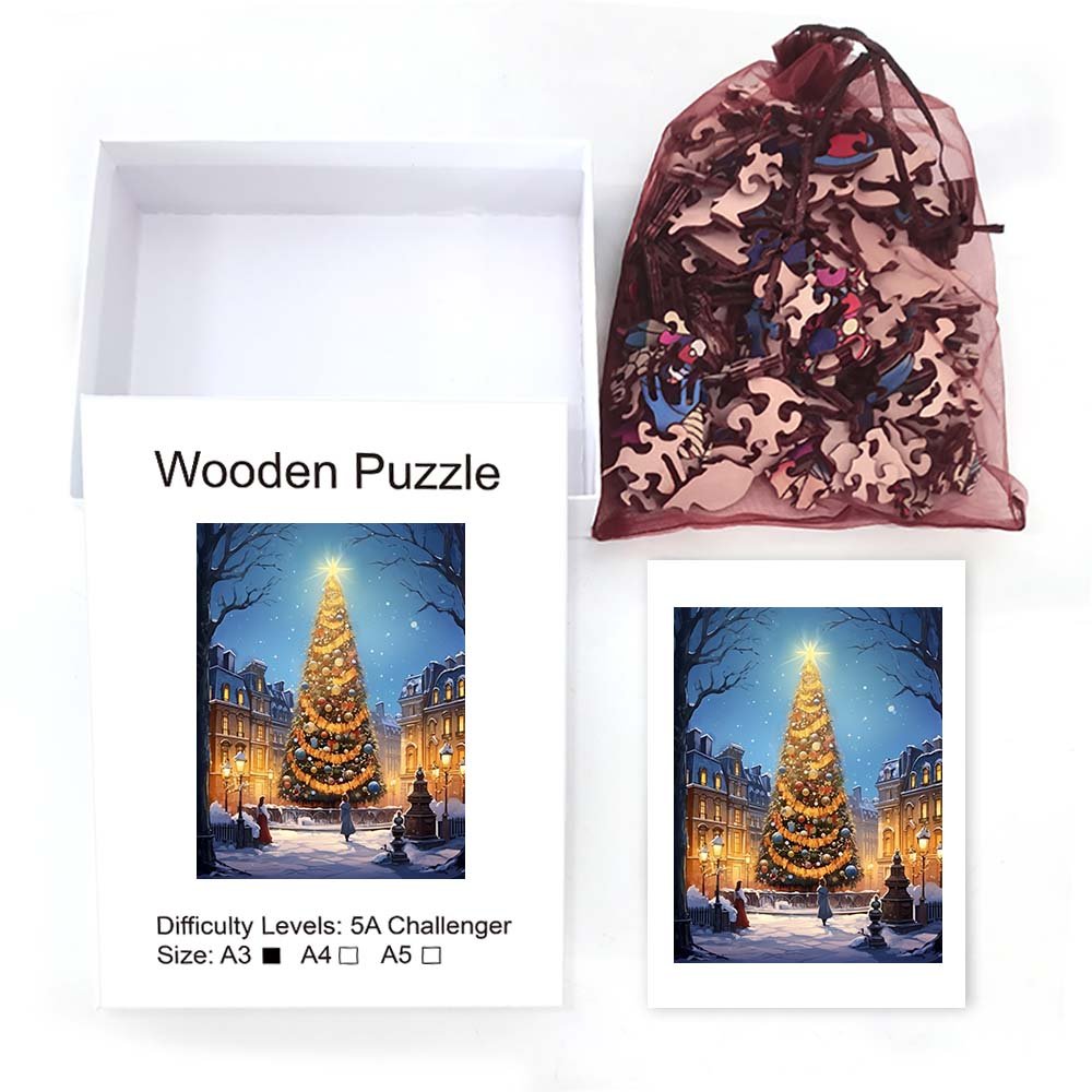 Ornamental Christmas Tree Wooden Original Puzzle - Unipuzzles