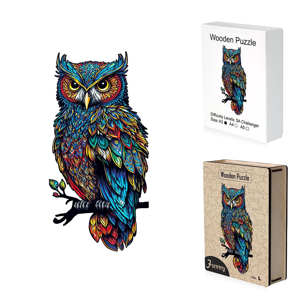 Owl Wooden Jigsaw Puzzle - Unipuzzles