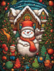 Load image into Gallery viewer, Painted Red Scarf Christmas Snowman Wooden Puzzle - Unipuzzles