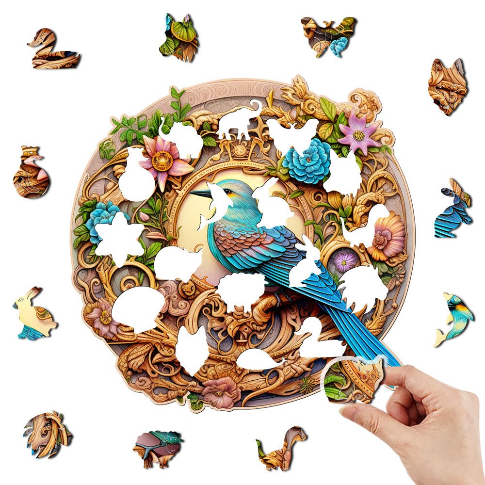 Palace Style Kingfisher Wooden Original Jigsaw Puzzle - Unipuzzles