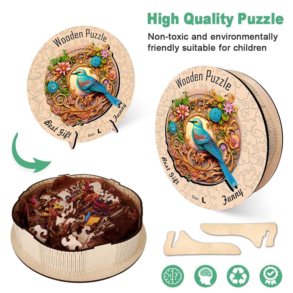 Palace Style Kingfisher Wooden Original Jigsaw Puzzle - Unipuzzles