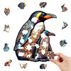 Laden Sie das Bild in den Galerie-Viewer, Penguin Family Wooden Jigsaw Puzzle - Unipuzzles