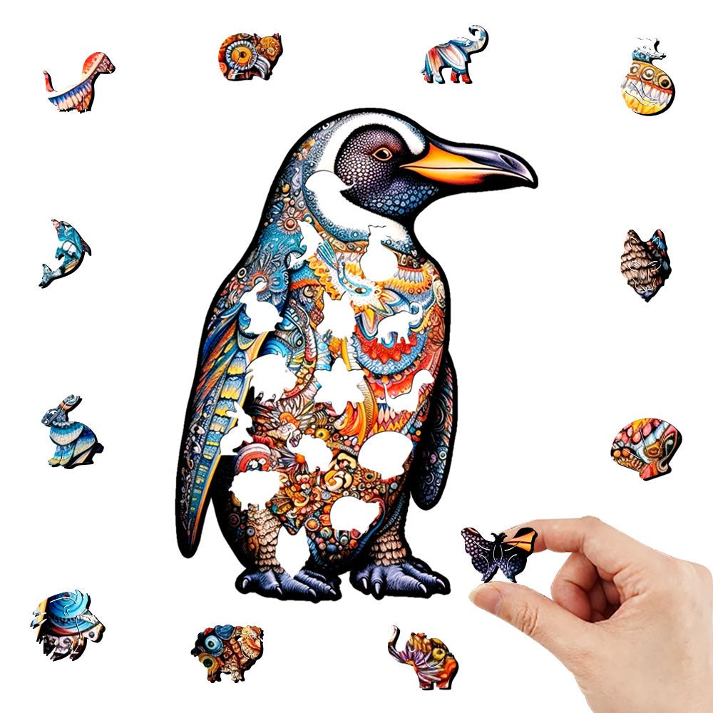 Penguin Family Wooden Jigsaw Puzzle - Unipuzzles