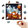 Load image into Gallery viewer, Pumpkin Ghost Wooden Jigsaw Puzzle - Unipuzzles