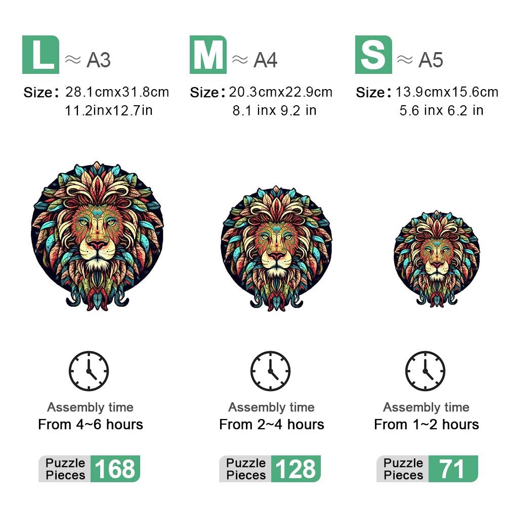 Pyramid Style Colourful Lion Puzzle - Unipuzzles