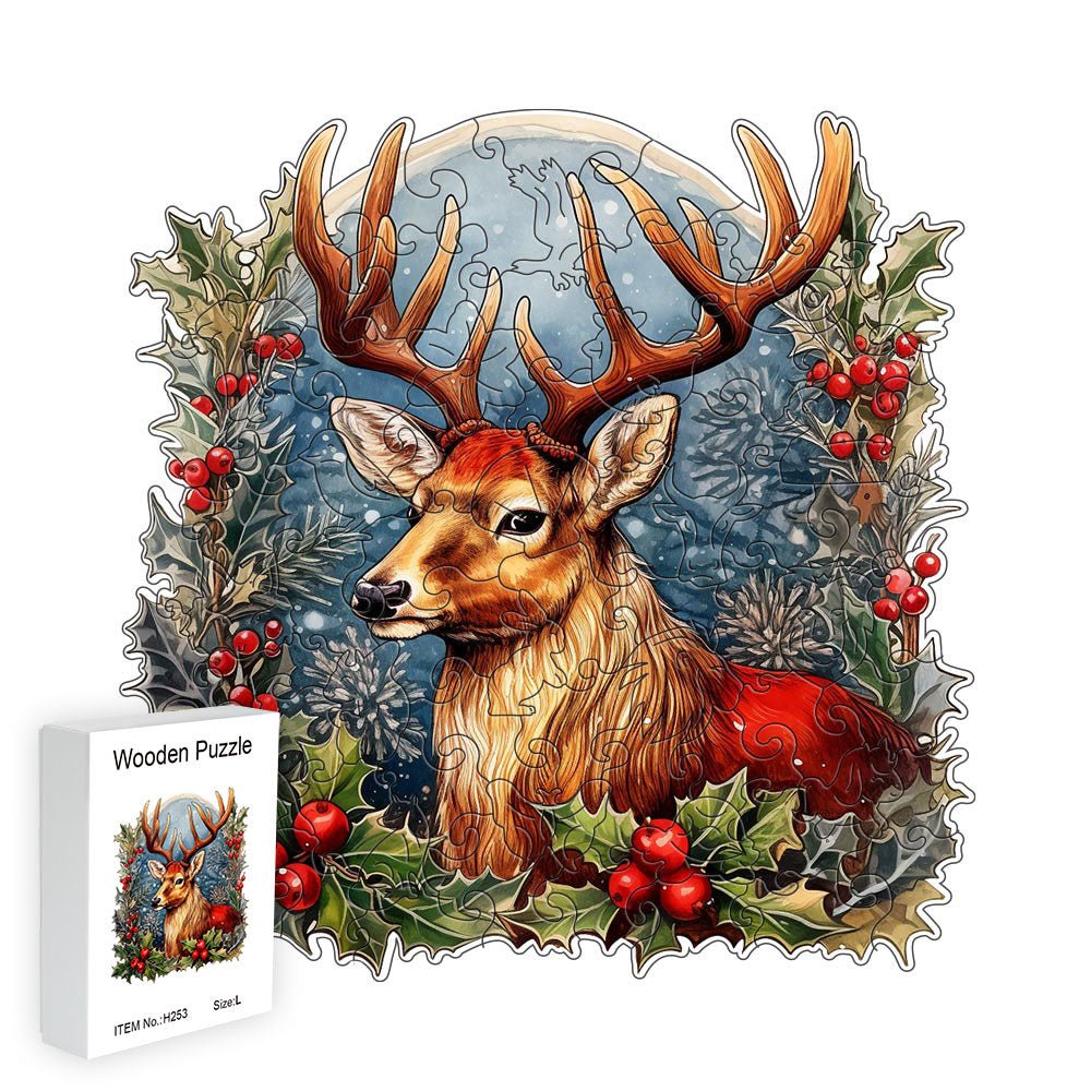 Red Elk Wooden Original Jigsaw Puzzle - Unipuzzles