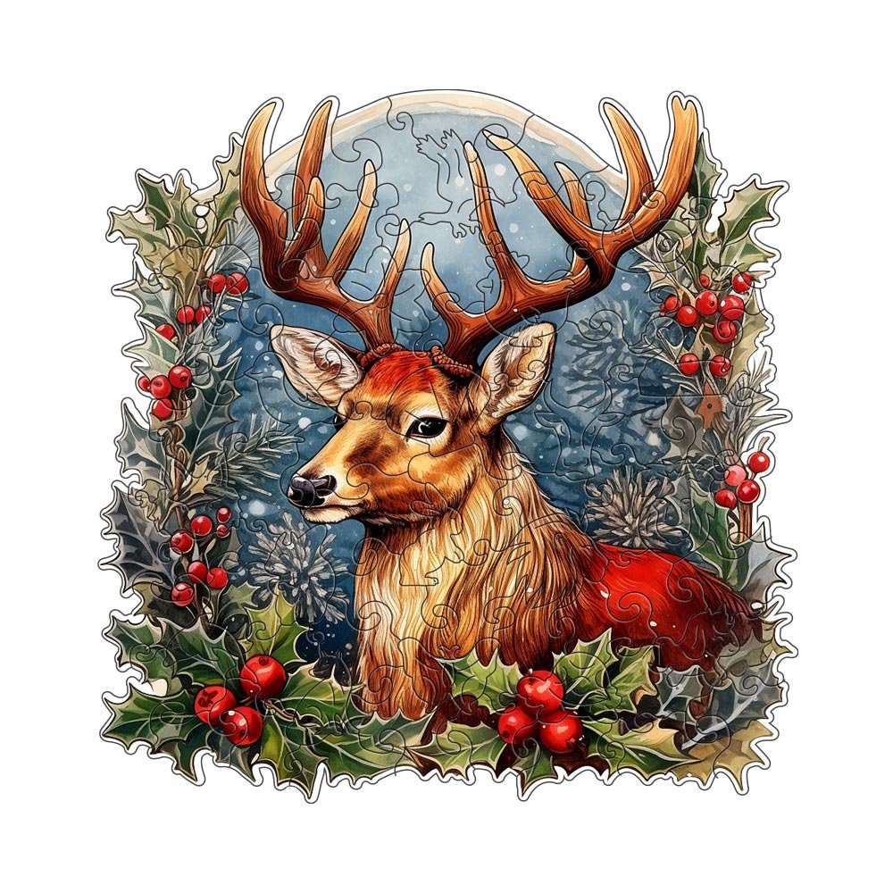 Red Elk Wooden Original Jigsaw Puzzle - Unipuzzles