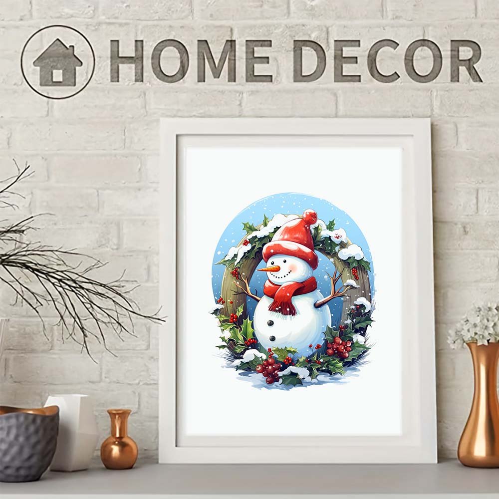 Red Scarf Christmas Snowman Wooden Original Jigsaw Puzzle - Unipuzzles