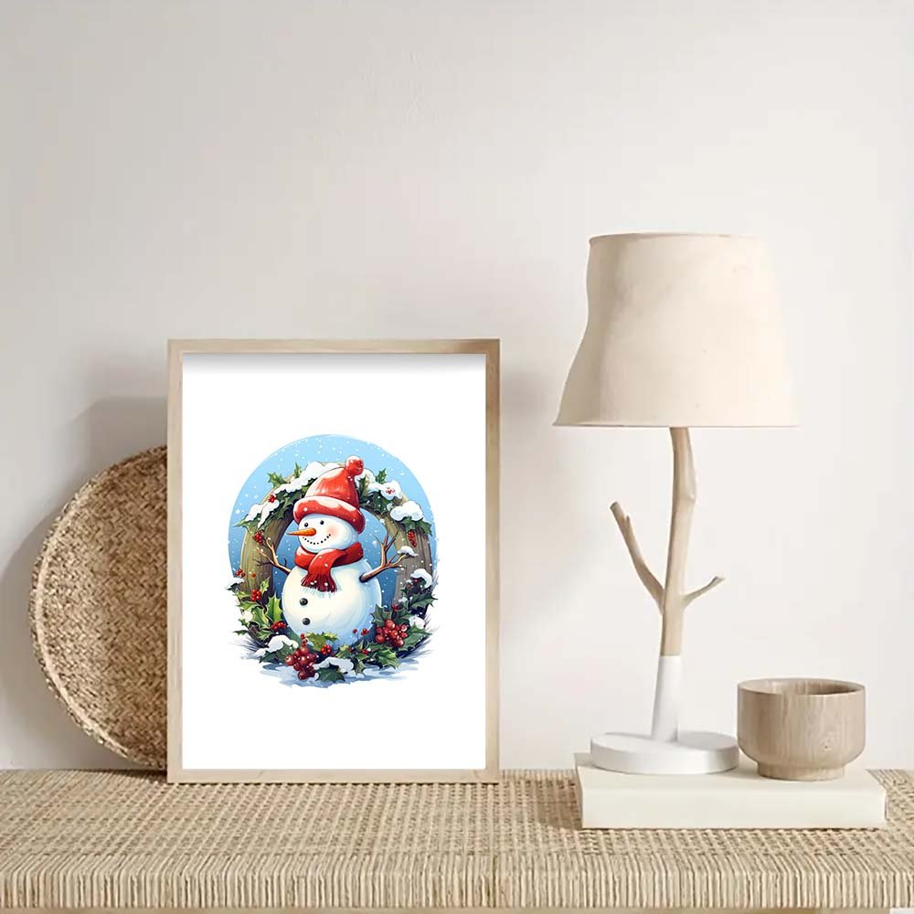 Red Scarf Christmas Snowman Wooden Original Jigsaw Puzzle - Unipuzzles