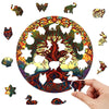 Red Tree Wooden Puzzle Original Animal Figure - Unipuzzles