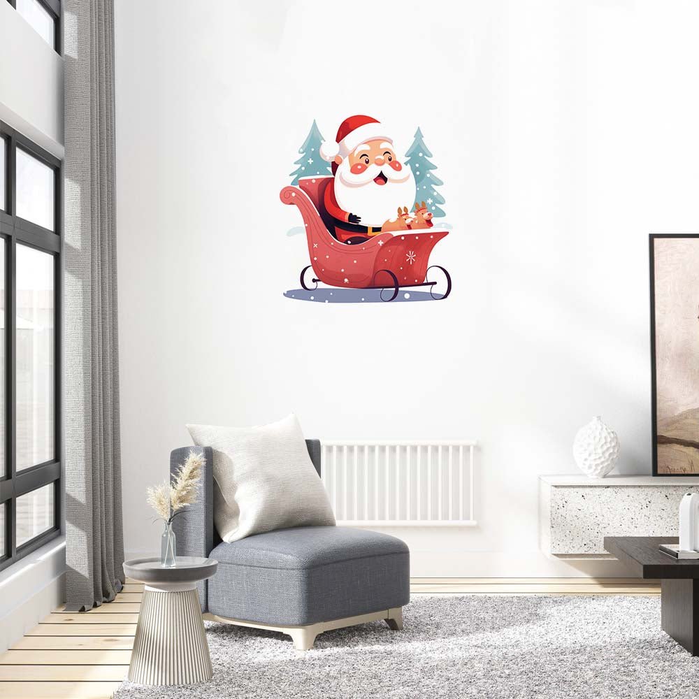 Round Father Christmas Wooden Original Puzzle - Unipuzzles