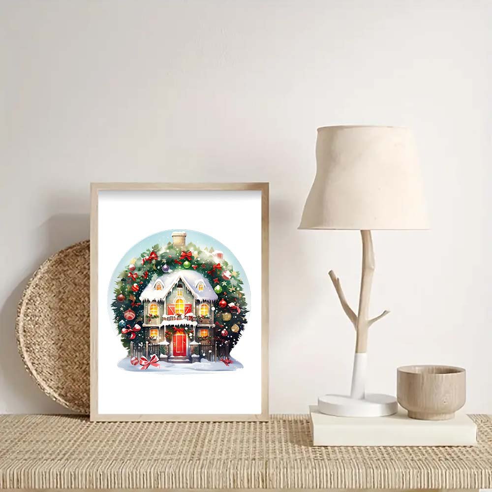 Round glass balls decorated with wooden puzzles for Christmas - Unipuzzles
